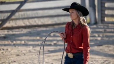 Heartland season 16 Amber Marshall on a ranch setting